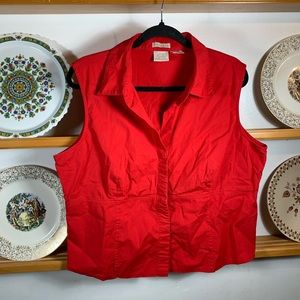 Vintage Fiorlini International shirt womens XL Tulip Red button down blouse